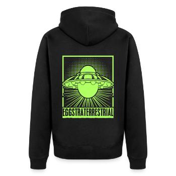 Alien Egg Extraterrestrial Eggs Spaceship - Unisex Premium Organic Zip Hoodie - black - Back - Nico (187cm)