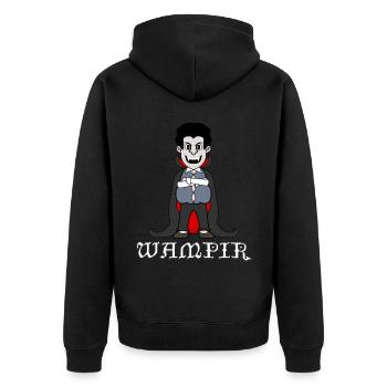 Fetter Vampir - Unisex Premium Bio Zip Hoodie - Schwarz - Hinten - Nico (187cm)
