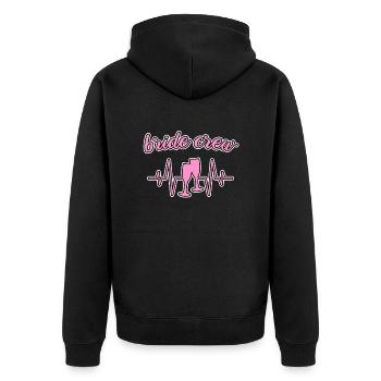 Team Braut bride crew - Unisex Premium Bio Zip Hoodie - Schwarz - Hinten - Nico (187cm)