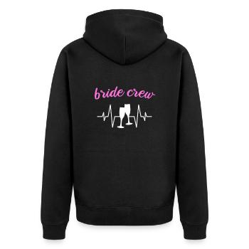 Team bride bride crew - Unisex Premium Organic Zip Hoodie - black - Back - Nico (187cm)