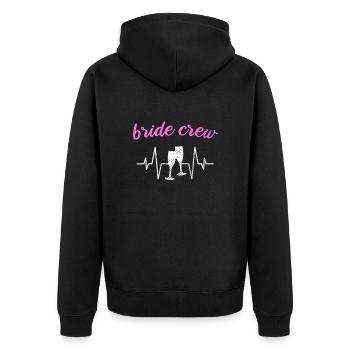 Team Braut bride crew - Unisex Premium Bio Zip Hoodie - Schwarz - Hinten - Nico (187cm)