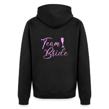 Épouse de l’équipe Épouse de l’équipe - Veste à capuche bio Premium Unisexe - noir - Dos - Nico (187cm)