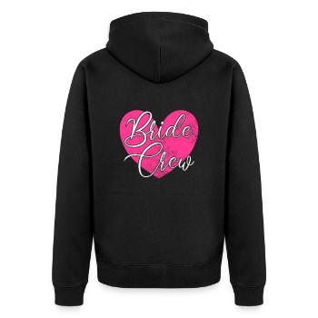 Team bride bride crew - Unisex Premium Organic Zip Hoodie - black - Back - Nico (187cm)