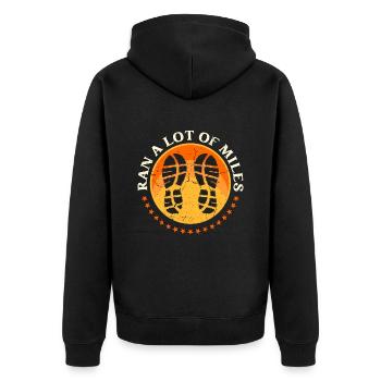 Cross Country Running Ran A Lot Of Miles XC Runner - Unisex Premium Bio Zip Hoodie - Schwarz - Hinten - Nico (187cm)