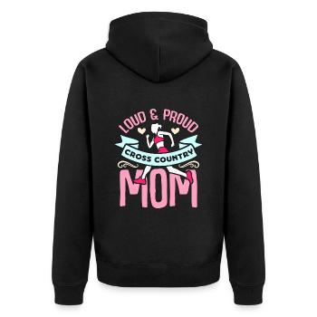 Cross Country Running Loud And Proud Athletic Race - Unisex Premium Bio Zip Hoodie - Schwarz - Hinten - Nico (187cm)