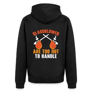 Glassblowers are too hot to handle glass blowing - Unisex Premium Organic Zip Hoodie - black - Back - Nico (187cm)