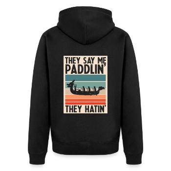 Dragon Boat Racing Theme for Dragon Boating - Unisex Premium Organic Zip Hoodie - black - Back - Nico (187cm)