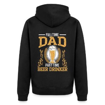 Vatertag Papa Bester Vater aller Zeiten Vaterschaft Papa - Unisex Premium Bio Zip Hoodie - Schwarz - Hinten - Nico (187cm)