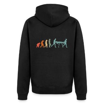 Rettungssanitäter Rettungswagen Notfall-Sani - Unisex Premium Bio Zip Hoodie - Schwarz - Hinten - Nico (187cm)