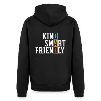 Fathers Day Best Dad Ever Kind Smart Friendly - Unisex Premium Organic Zip Hoodie - black - Back - Nico (187cm)