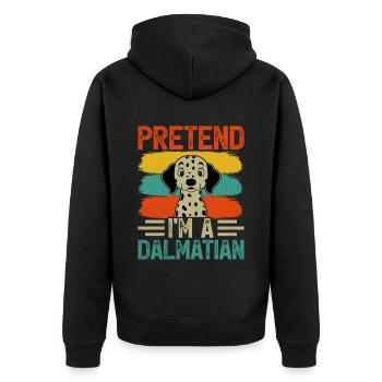 Pretend I'm a dalmatian - Unisex Premium Bio Zip Hoodie - Schwarz - Hinten - Nico (187cm)