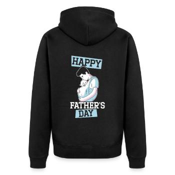 Vatertag Papa Bester Vater aller Zeiten Vaterschaft Papa - Unisex Premium Bio Zip Hoodie - Schwarz - Hinten - Nico (187cm)