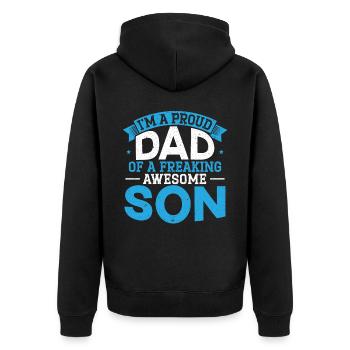 Vatertag Papa Bester Vater aller Zeiten Vaterschaft Papa - Unisex Premium Bio Zip Hoodie - Schwarz - Hinten - Nico (187cm)