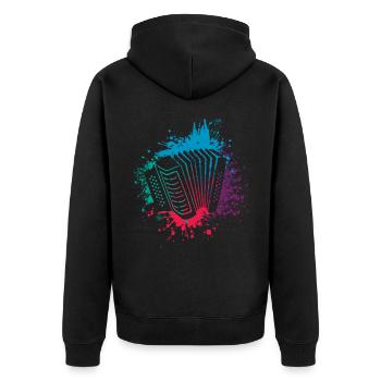 Accordion Styrian harmonica accordion player - Unisex Premium Organic Zip Hoodie - black - Back - Nico (187cm)
