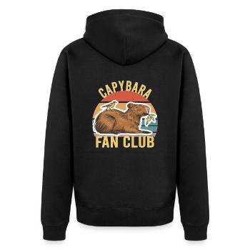 Wasserschwein Capybara Fan Club Cappybara Fans - Unisex Premium Organic Zip Hoodie - black - Back - Nico (187cm)