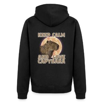 Wasserschwein Capybara Fan Club Cappybara Fans - Unisex Premium Organic Zip Hoodie - black - Back - Nico (187cm)