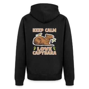 Wasserschwein Capybara Fan Club Cappybara Fans - Unisex Premium Organic Zip Hoodie - black - Back - Nico (187cm)