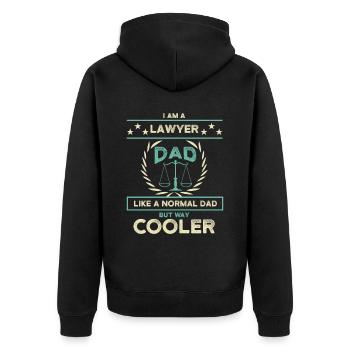 Papa Gift Birth Lawyer Lawyer Lawyer Say - Veste à capuche bio Premium Unisexe - noir - Dos - Nico (187cm)