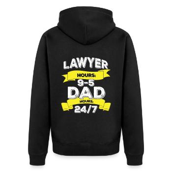 Lawyer Father Husband Hero - Unisex Premium Organic Zip Hoodie - black - Back - Nico (187cm)