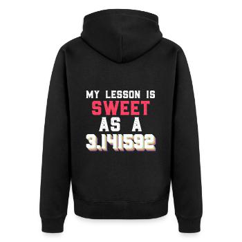 Mathematik Zahl Pi Spruch completely irrational - Unisex Premium Bio Zip Hoodie - Schwarz - Hinten - Nico (187cm)