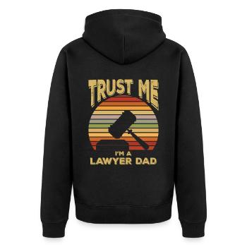 Lawyer Lawyer Lawyer Papa - Unisex Premium Organic Zip Hoodie - black - Back - Nico (187cm)