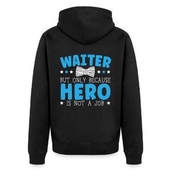 Kellner Kellnerin Barkeeper Barkeeper Barkeeper Barkeeper - Unisex Premium Bio Zip Hoodie - Schwarz - Hinten - Nico (187cm)