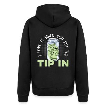 Kellner Kellnerin Barkeeper Barkeeper Barkeeper Barkeeper - Unisex Premium Bio Zip Hoodie - Schwarz - Hinten - Nico (187cm)