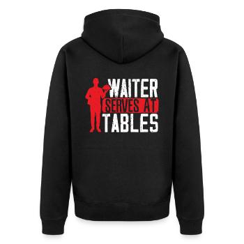Kellner Kellnerin Barkeeper Barkeeper Barkeeper Barkeeper - Unisex Premium Bio Zip Hoodie - Schwarz - Hinten - Nico (187cm)