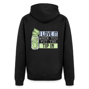 Kellner Kellnerin Barkeeper Barkeeper Barkeeper Barkeeper - Unisex Premium Bio Zip Hoodie - Schwarz - Hinten - Nico (187cm)