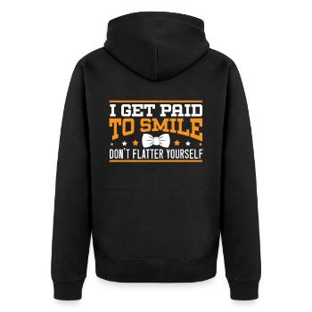 Kellner Kellnerin Barkeeper Barkeeper Barkeeper Barkeeper - Unisex Premium Bio Zip Hoodie - Schwarz - Hinten - Nico (187cm)