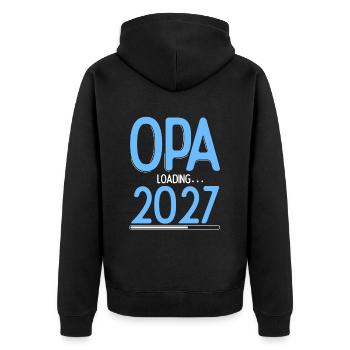 Opa Loading 2027 Babyankündigung Geburt Schwangers - Unisex Premium Bio Zip Hoodie - Schwarz - Hinten - Nico (187cm)