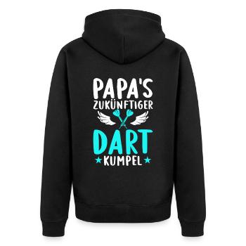 Retro Dartscheibe Dartboard 180 für Dartspieler - Unisex Premium Bio Zip Hoodie - Schwarz - Hinten - Nico (187cm)