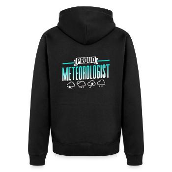 Fier météorologue Prévisions météorologiques Météorologie - Veste à capuche bio Premium Unisexe - noir - Dos - Nico (187cm)