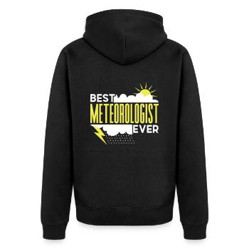 Bester Meteorologe Überhaupt Meteorologie Beruf - Unisex Premium Bio Zip Hoodie - Schwarz - Hinten - Nico (187cm)