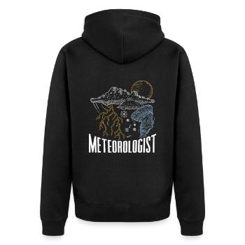 Météorologue Profession Météorologie Prévisions météorologiques - Veste à capuche bio Premium Unisexe - noir - Dos - Nico (187cm)