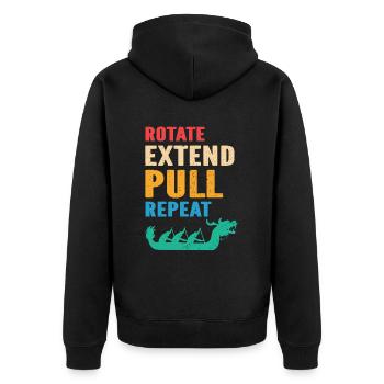 Bateau Dragon et équipage de bateau-dragon - Veste à capuche bio Premium Unisexe - noir - Dos - Nico (187cm)