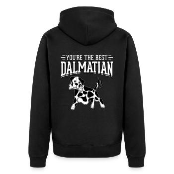 You're the best dalmatian - Unisex Premium Bio Zip Hoodie - Schwarz - Hinten - Nico (187cm)