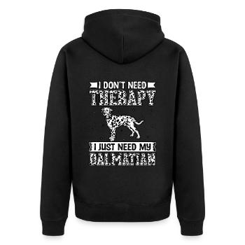 I don't need therapy i just need my dalmatian - Unisex Premium Organic Zip Hoodie - black - Back - Nico (187cm)