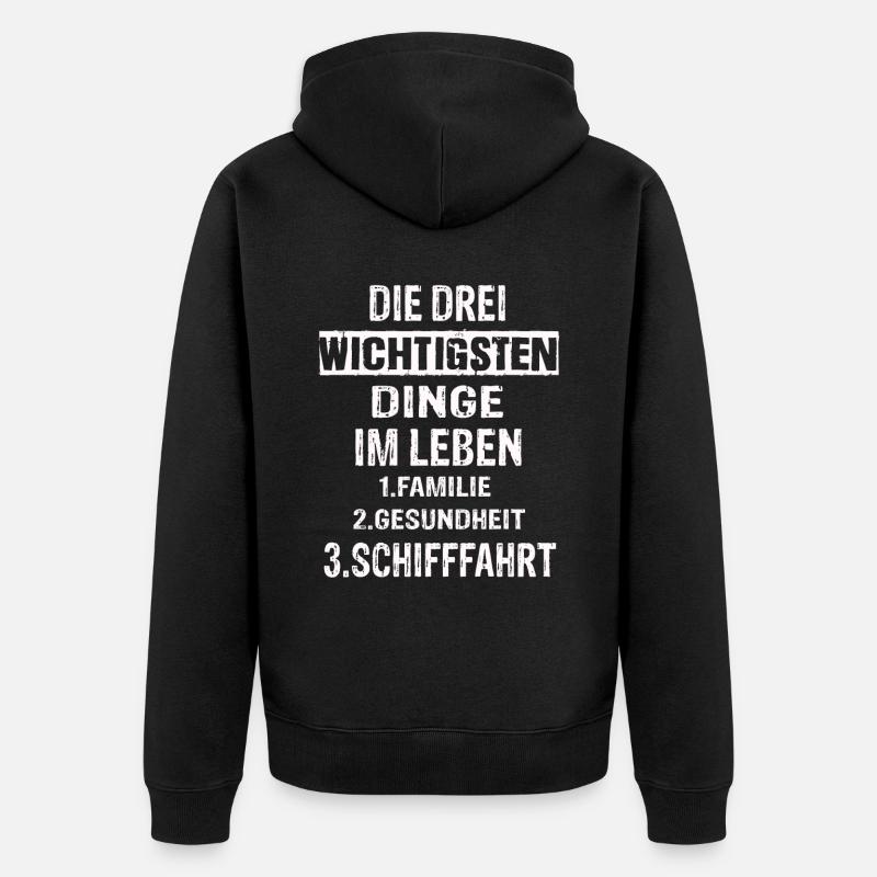 Schifffahrt - Unisex Premium Bio Zip Hoodie - Schwarz