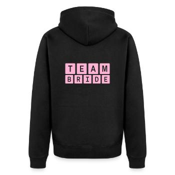 Épouse de l’équipe Épouse de l’équipe - Veste à capuche bio Premium Unisexe - noir - Dos - Nico (187cm)