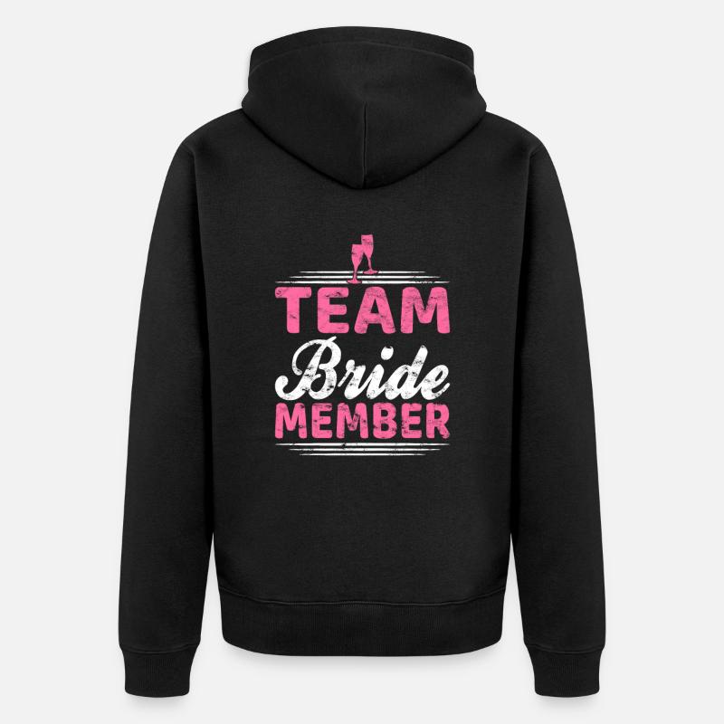 Team Braut Mitglied - Unisex Premium Bio Zip Hoodie - Schwarz