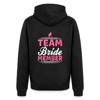Membre de l’équipe mariée - Veste à capuche bio Premium Unisexe - noir - Dos - Nico (187cm)