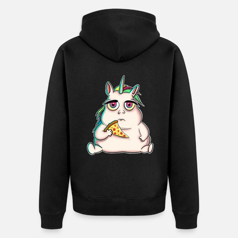 Pizza Licorne - Veste à capuche bio Premium Unisexe - noir