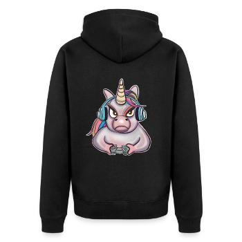 Unicorn Gaming Gamer Gamers Gamblers - Veste à capuche bio Premium Unisexe - noir - Dos - Nico (187cm)