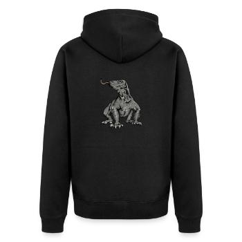 Komodowaran I Komododrache Motiv für Reptilien - Unisex Premium Bio Zip Hoodie - Schwarz - Hinten - Nico (187cm)