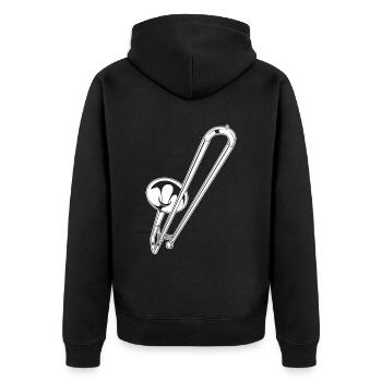 Spielmannszug Trombone Instrument - Unisex Premium Organic Zip Hoodie - black - Back - Nico (187cm)