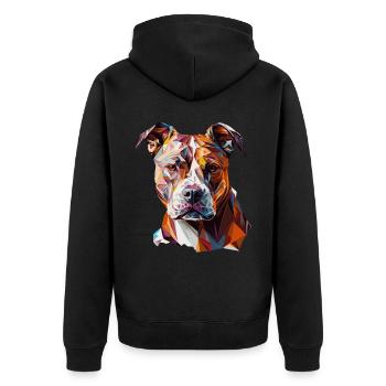 Visage de pitbull géométrique abstrait polygonal chien Bree - Veste à capuche bio Premium Unisexe - noir - Dos - Nico (187cm)