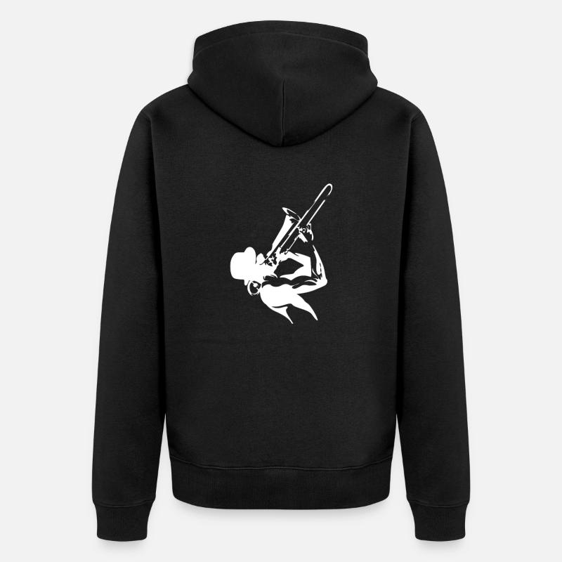 Trombone de peloton musical - Veste à capuche bio Premium Unisexe - noir