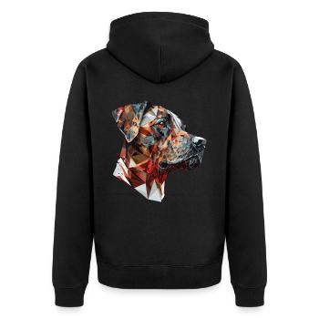 Geometric Labrador Head Abstract Polygonal Pet Dog - Unisex Premium Bio Zip Hoodie - Schwarz - Hinten - Nico (187cm)
