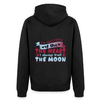 Romantic moon soulmate designs for a - Unisex Premium Organic Zip Hoodie - black - Back - Nico (187cm)